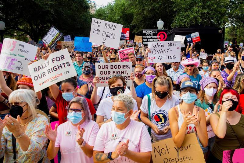 Texas demonstrations take aim at state’s near-total ban on abortion