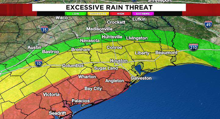 Flash flood warning for Matagorda, Wharton and Jackson counties; heavy rain threat remains in place through Friday