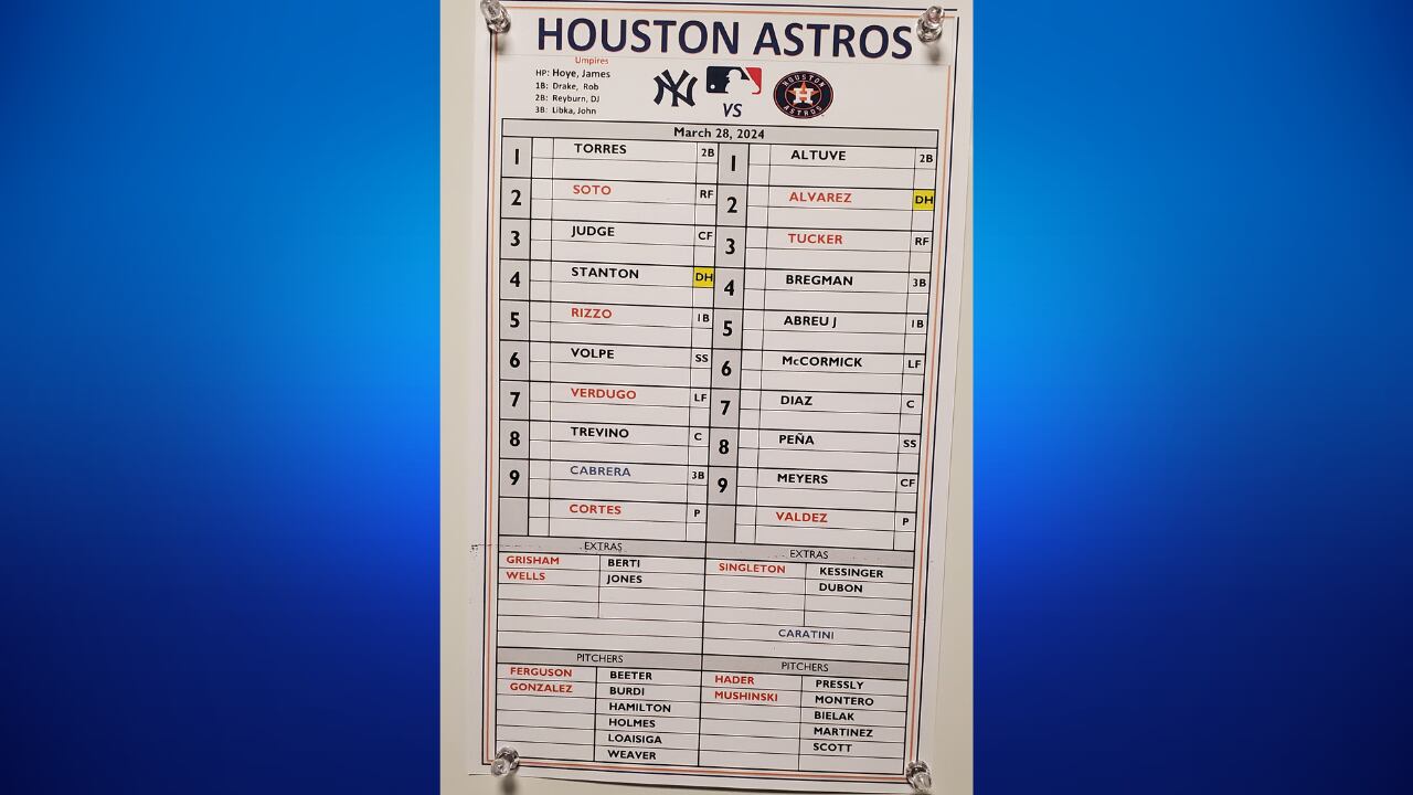 Astros Lineup 3/28/2024