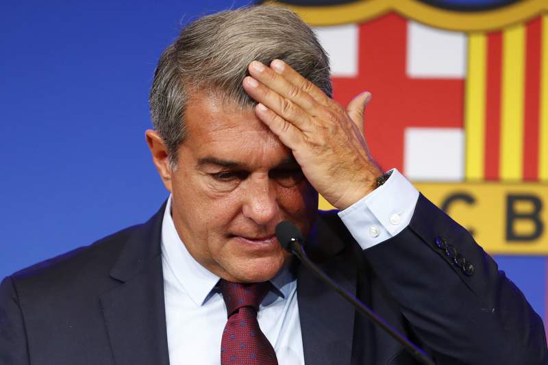 Barcelona's president says club's debt now at $1.6 billion