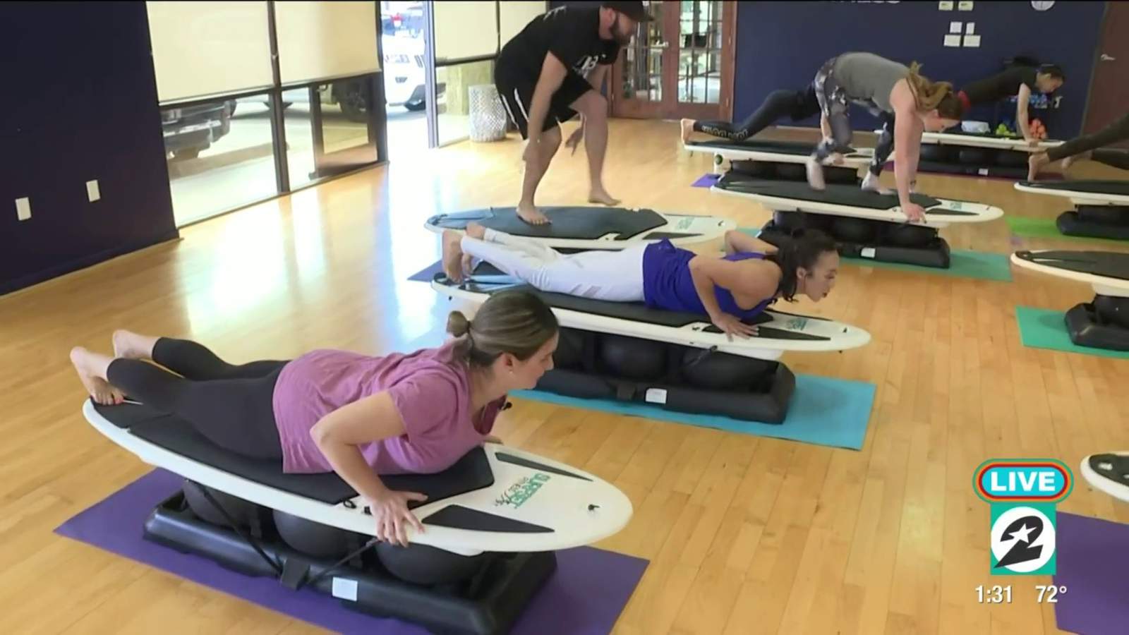 The surfset surfboard workout at Vibe Fitness will have you hanging ten in the new year