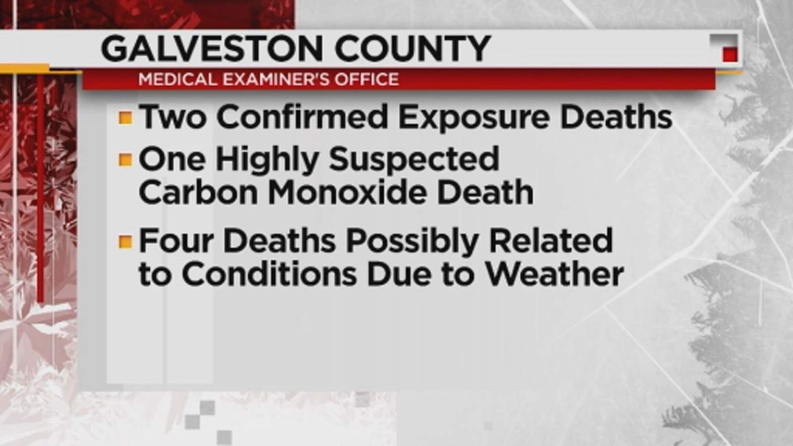 Potential criminal charges in weather-related deaths in Galveston County