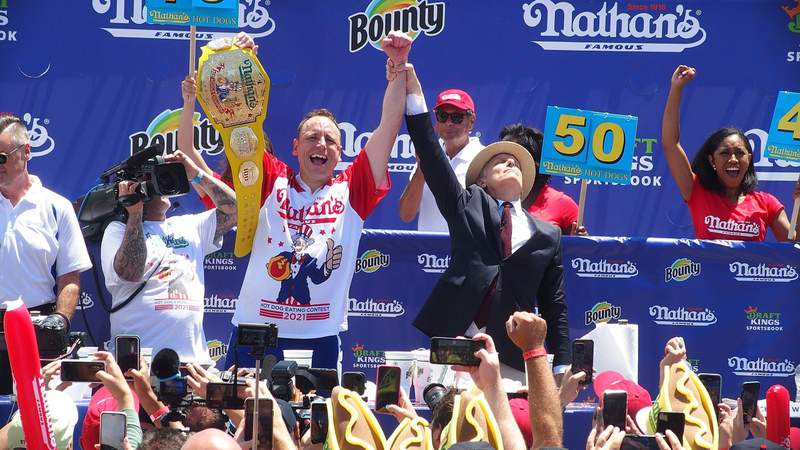 What you’d need to do to burn off the calories consumed by hot dog-eating champ Joey Chestnut