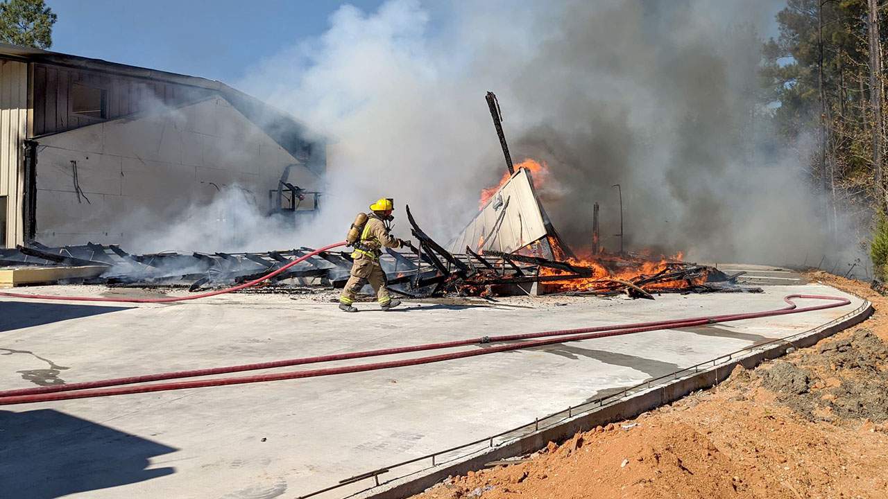 Fire station being built in San Jacinto County nearly destroyed by fire