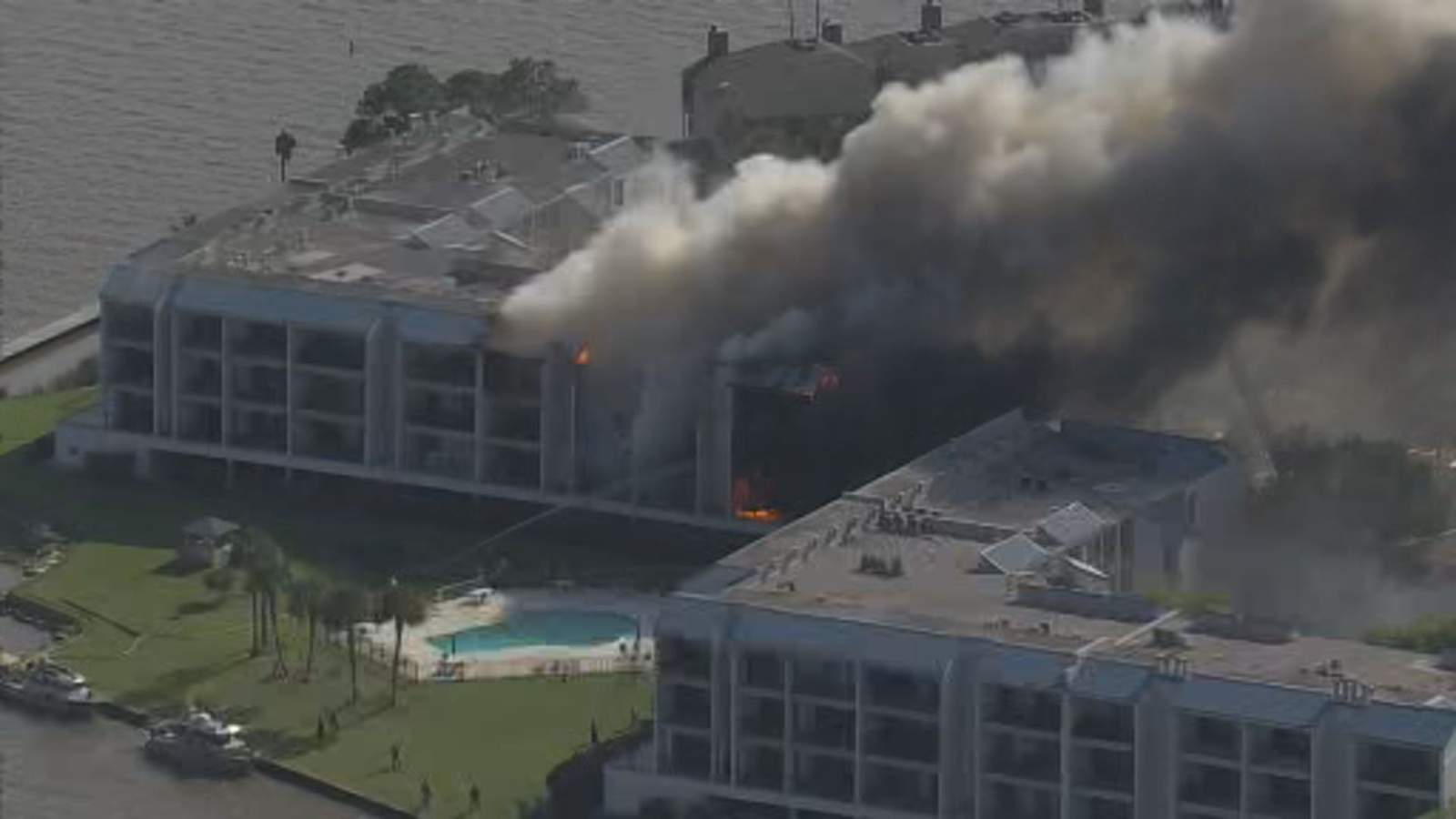 PHOTOS: Firefighters battling massive blaze at Nassau Bay condo complex