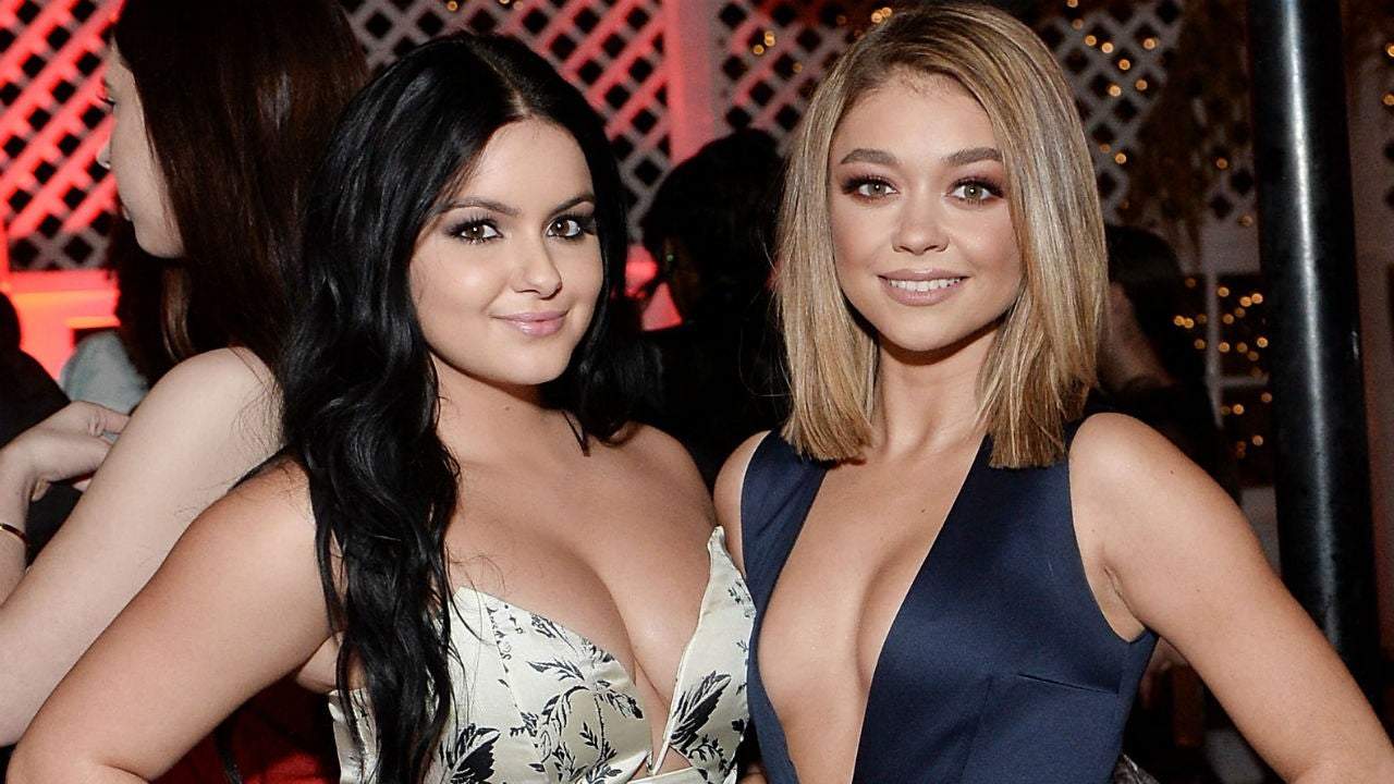 Sarah Hyland And Ariel Winter Wear Matching See Through Dresses To