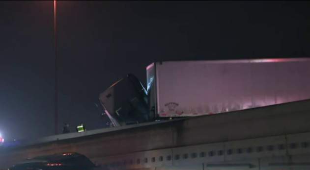 ‘Can’t believe that I walked away’: 18-wheeler crash causes shutdown on Katy Freeway