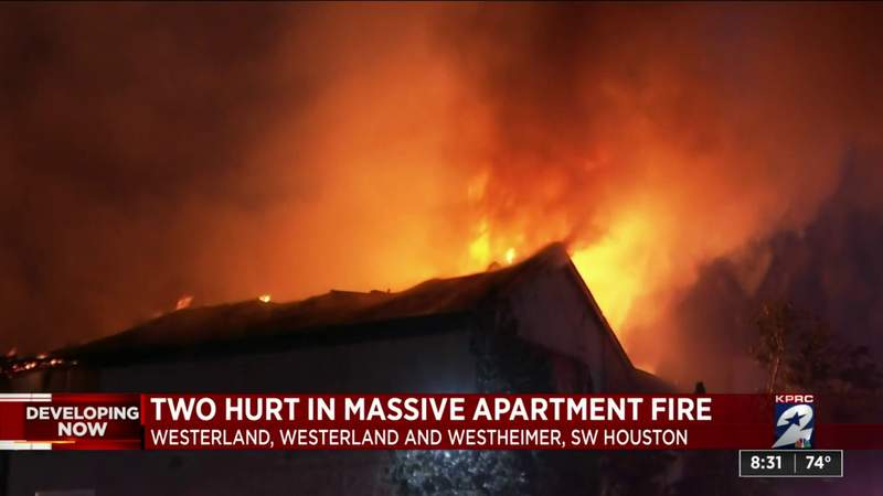 2 people injured, 7 units destroyed in apartment fire in west Houston, HFD says