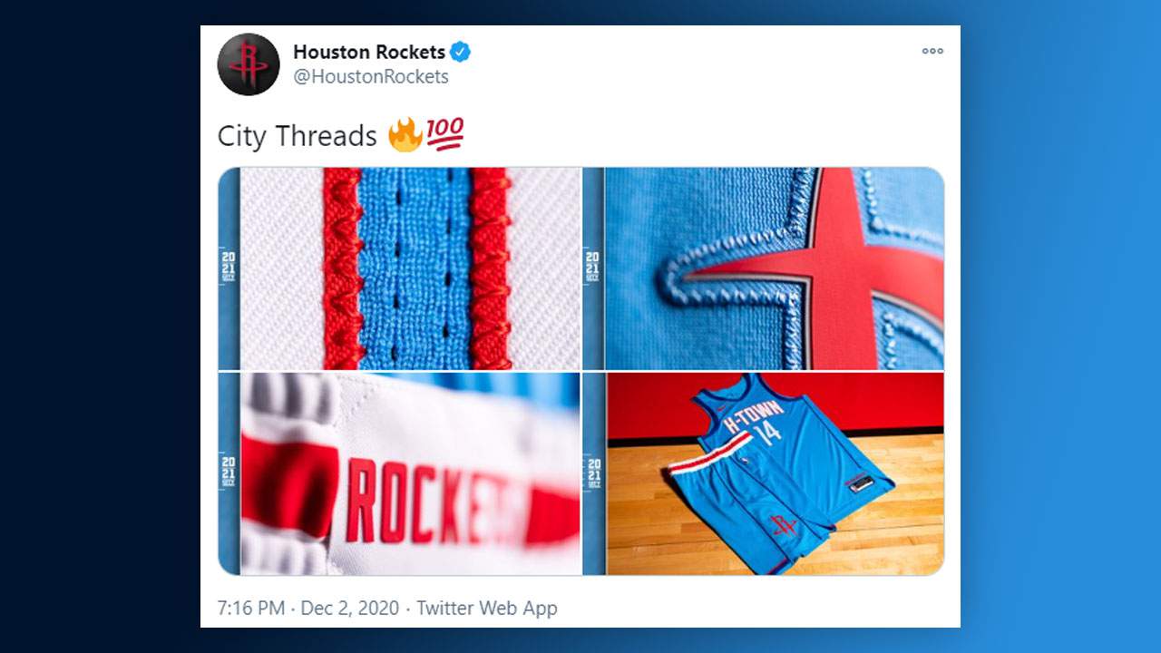 Rockets ‘City’ jerseys feature colors reminiscent of Houston Oilers