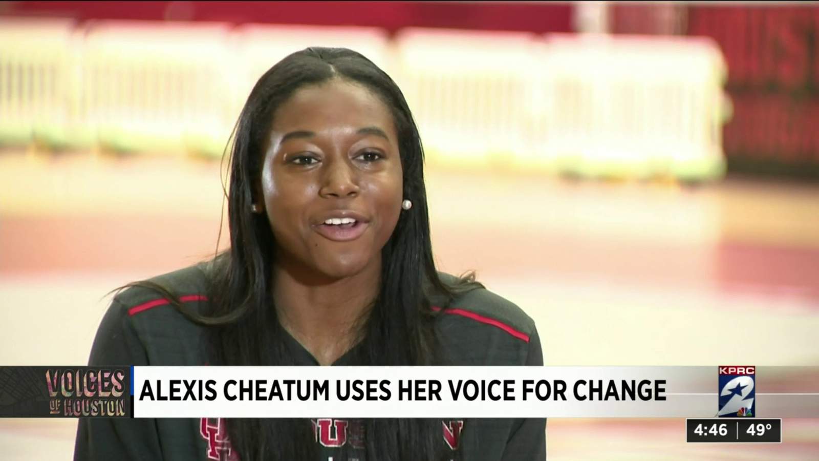 UH student athlete Alexis Cheatum using her voice for change