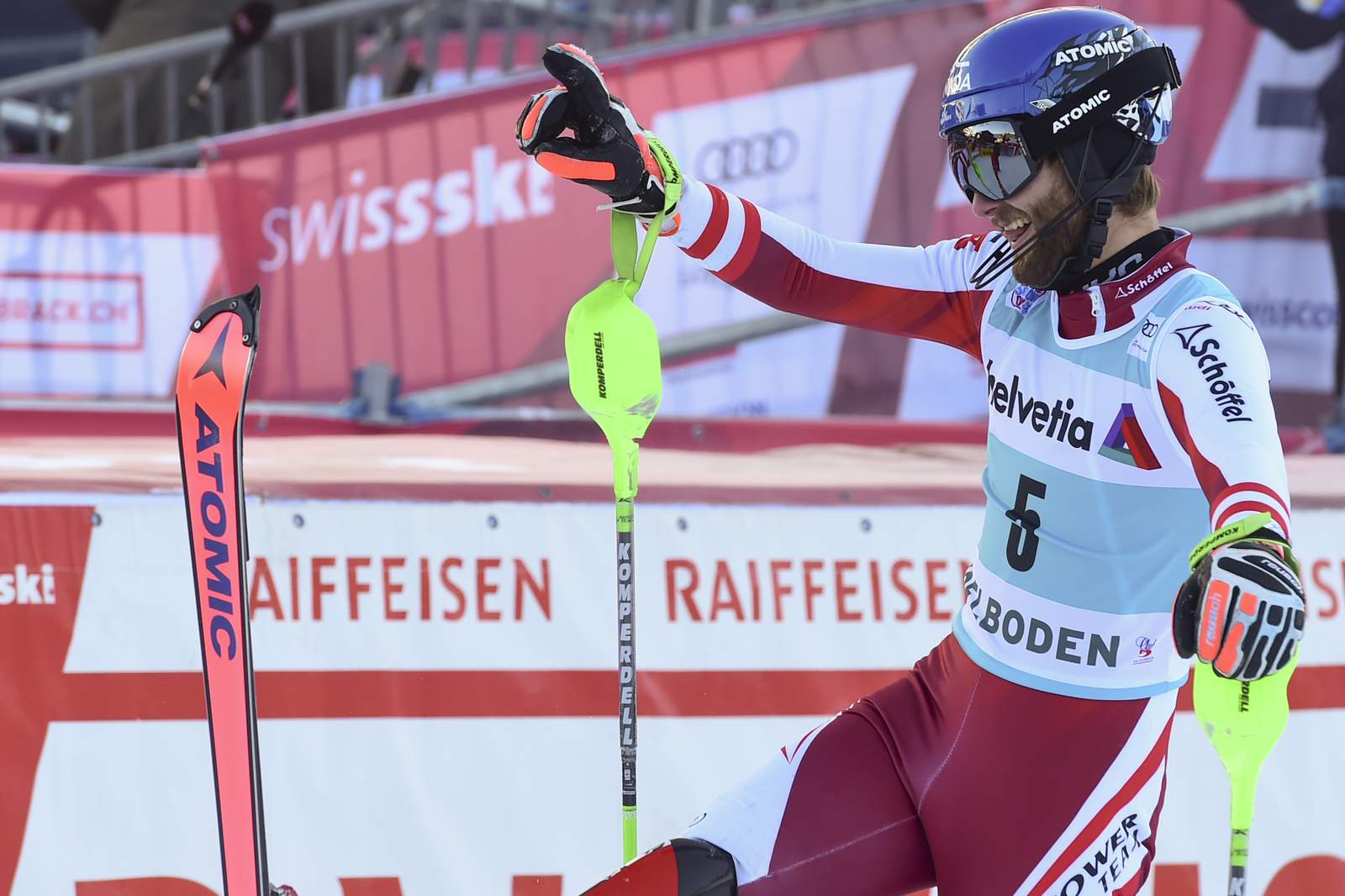 Austria's Schwarz wins World Cup slalom to lead standings