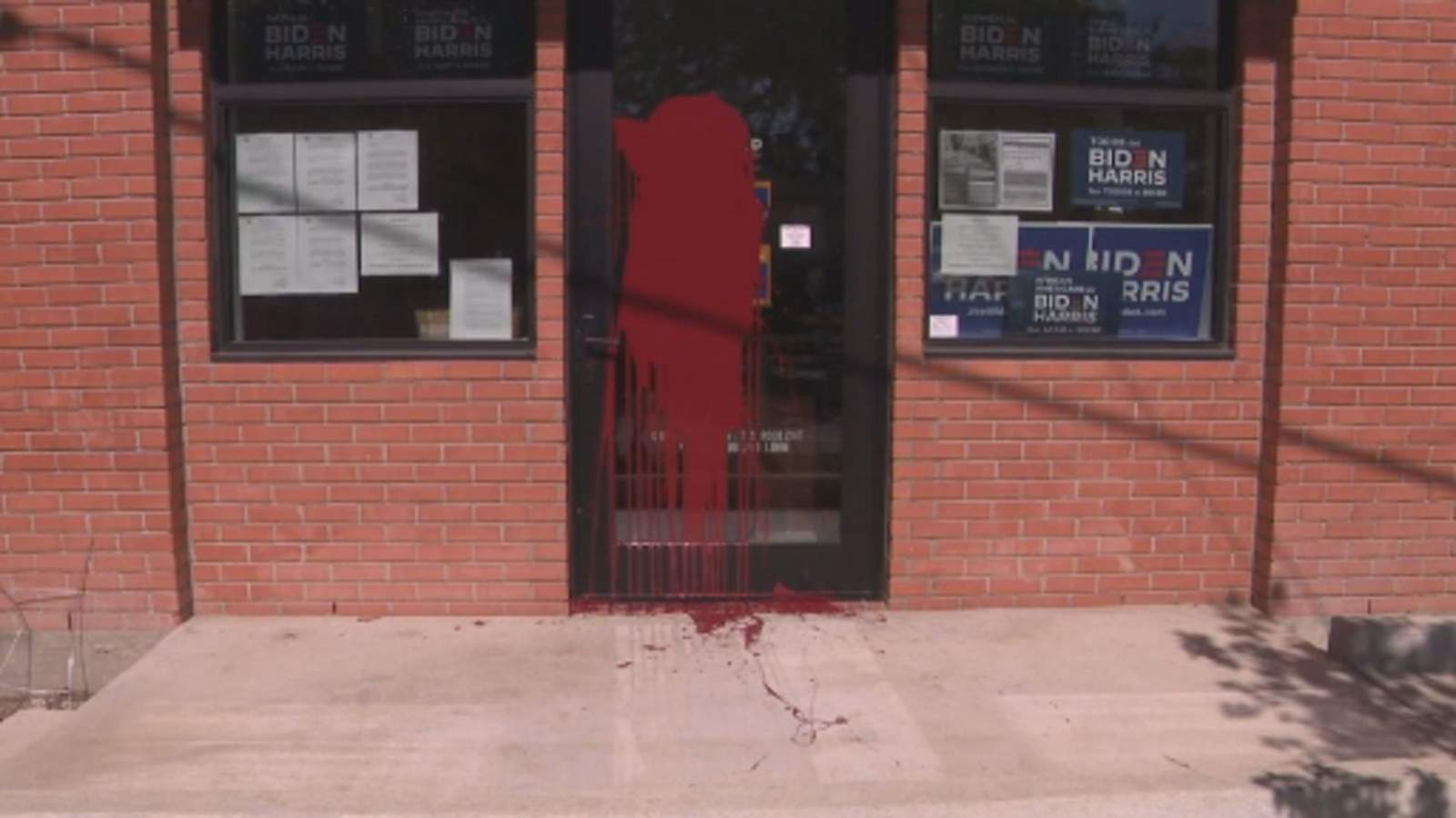 Harris County Democratic Headquarters vandalized with red paint, graffiti