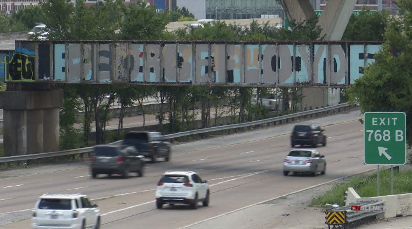 ‘Be Someone’ sign painted with George Floyd name in Houston