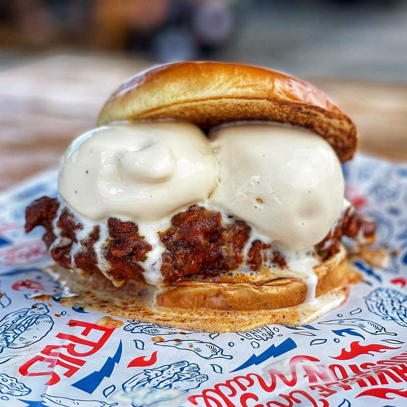 Hot chicken sandwich a la mode? This dessert-dinner hybrid is one popular eatery’s antidote to Houston’s heat