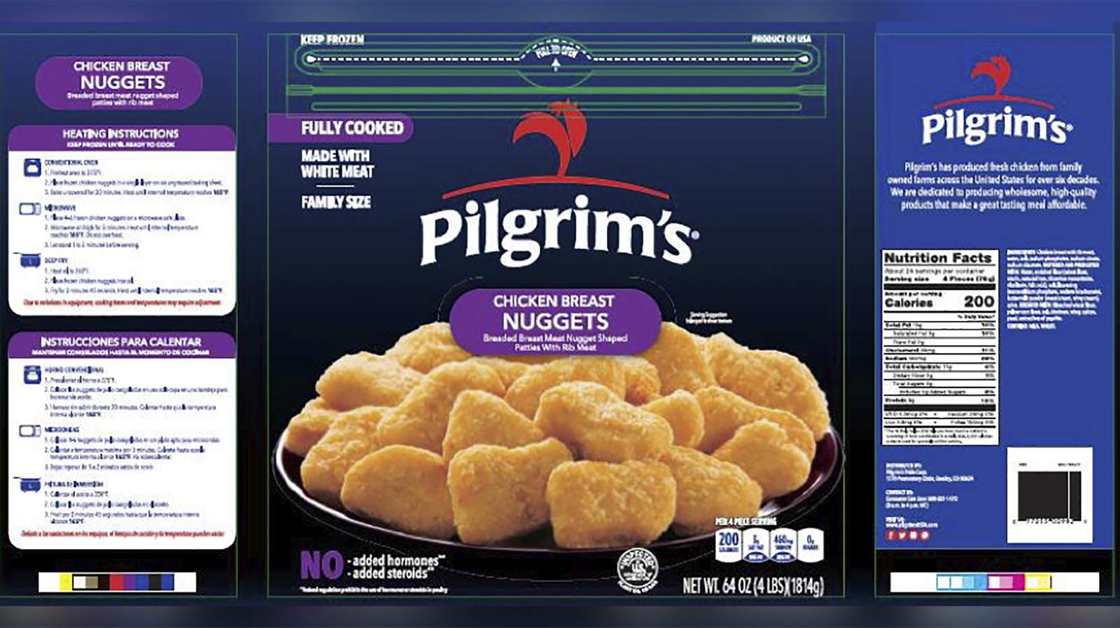 Nearly 60,000 lbs. of chicken nuggets being recalled because they may contain a rubber material