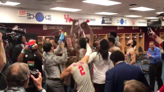 UH celebrates historic win after clinching spot in Sweet 16