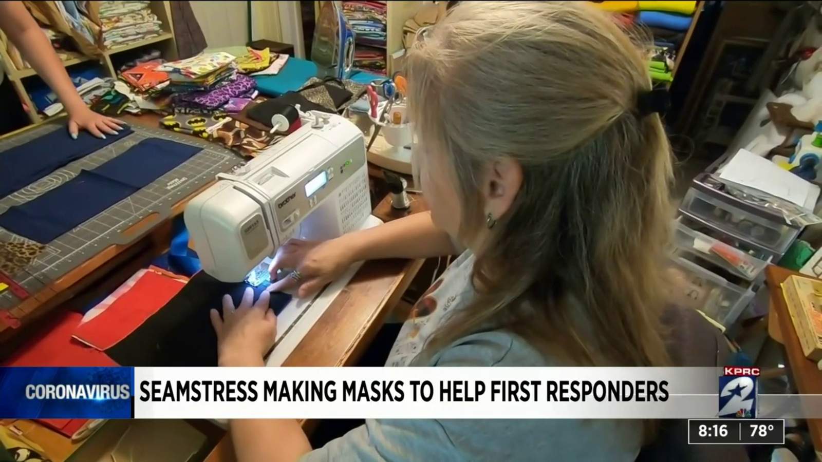 Local woman making masks for first responders