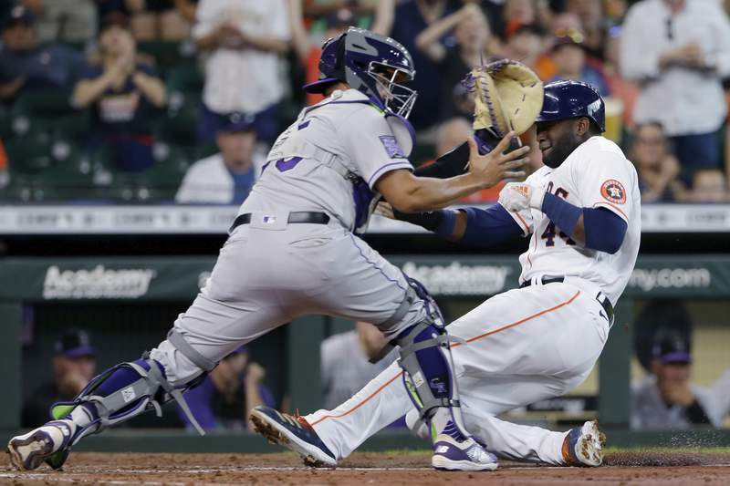 Díaz has 3 hits, 3 RBIs in Astros’ 5-3 win over Rockies
