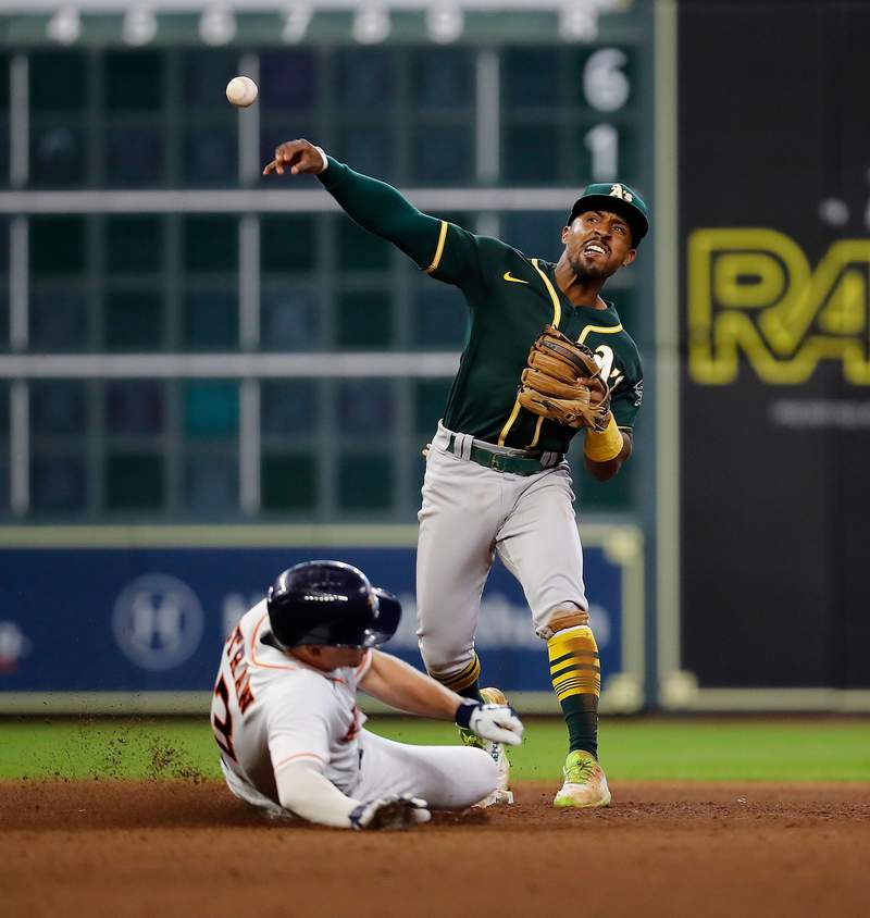 Strong start by Montas leads Athletics over Astros 2-1