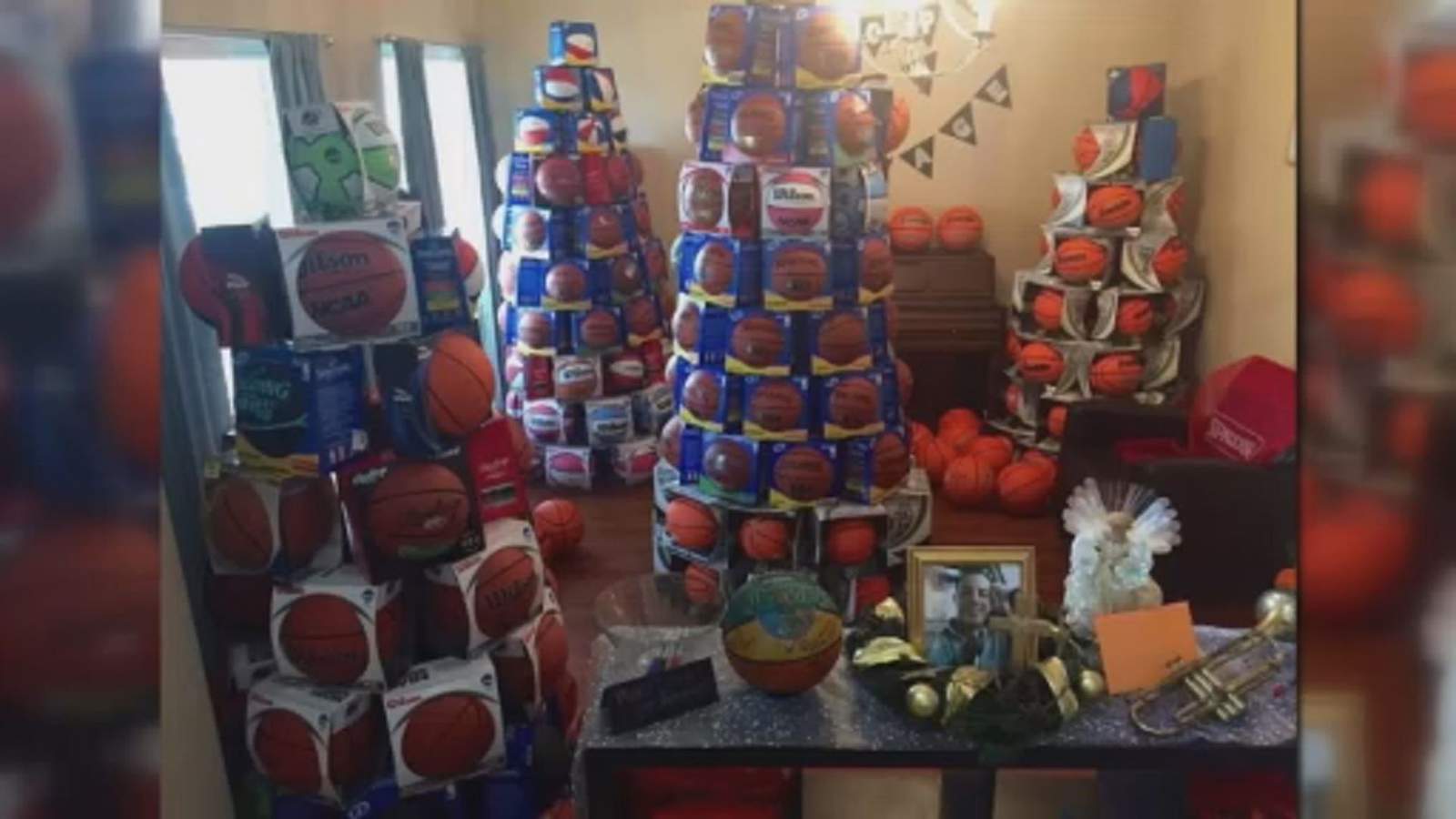Baytown family donates hundreds of basketballs to Houston elementary school in honor of late son