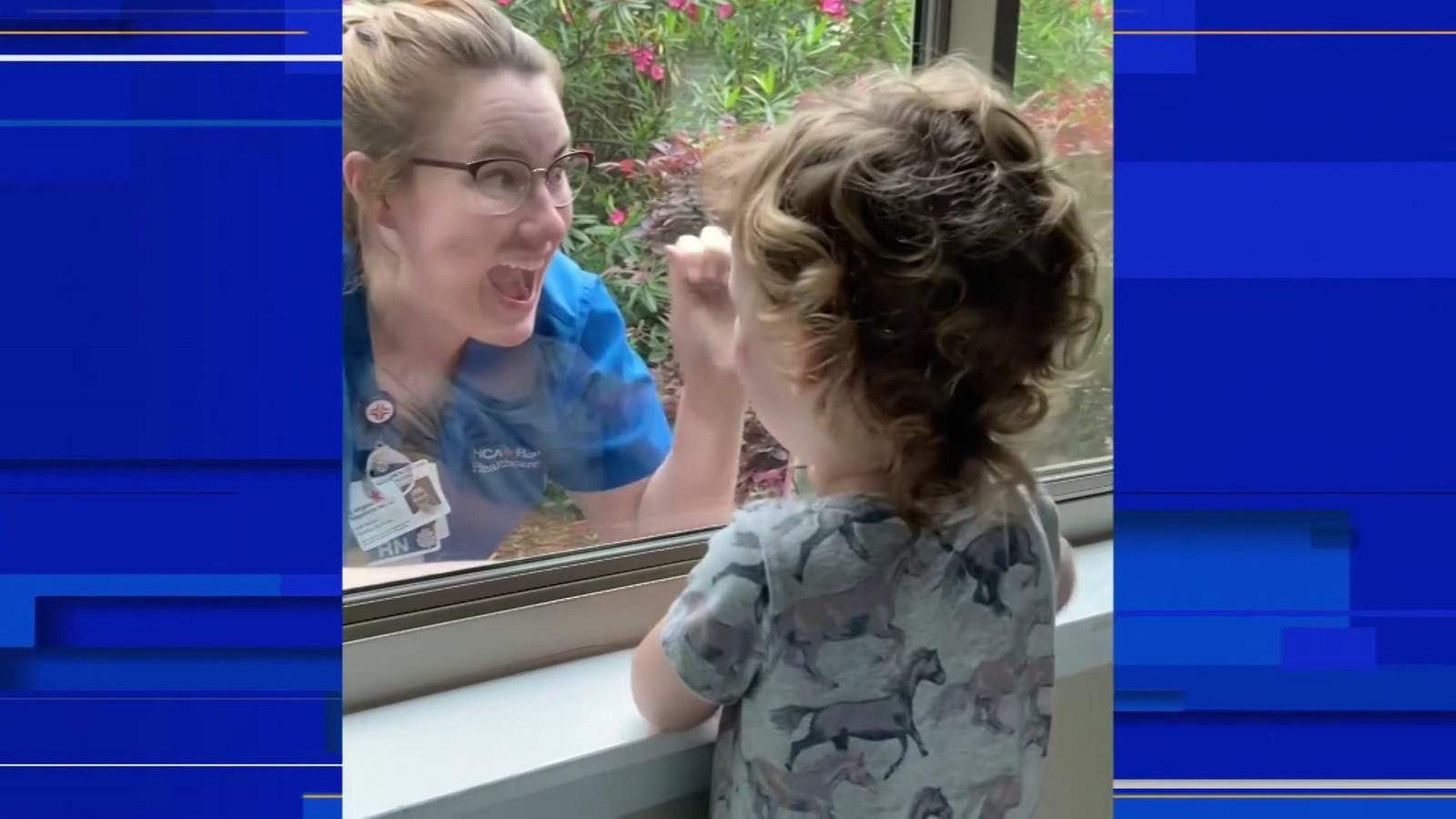Houston nurse fighting coronavirus pandemic visits her daughter through a window
