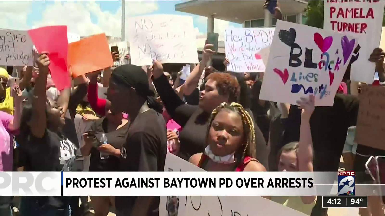 Dozens gather in Baytown to protest controversial arrest caught on video, death of Pamela Turner