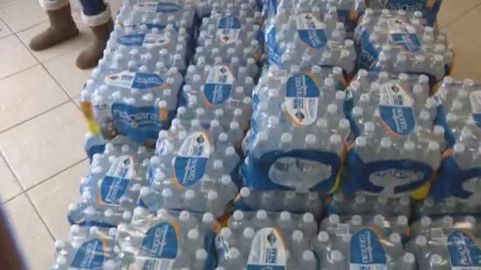 Houston distributes thousands of cases of water after pipes freeze in week’s severe winter storm