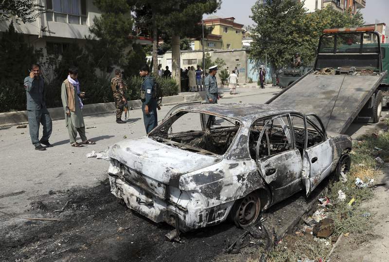 Afghan president slams Taliban; rockets target Kabul palace