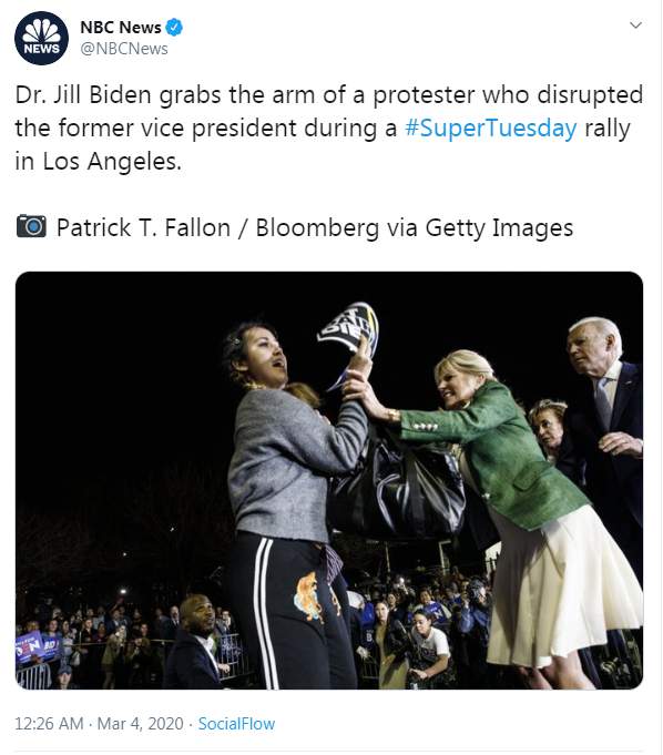 WATCH: Jill Biden, Symone Sanders get in between protesters and Joe Biden at California rally