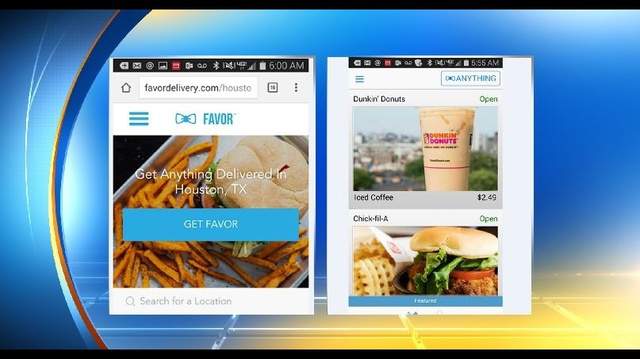 Smartphone app "Favor" offers delivery service in Houston