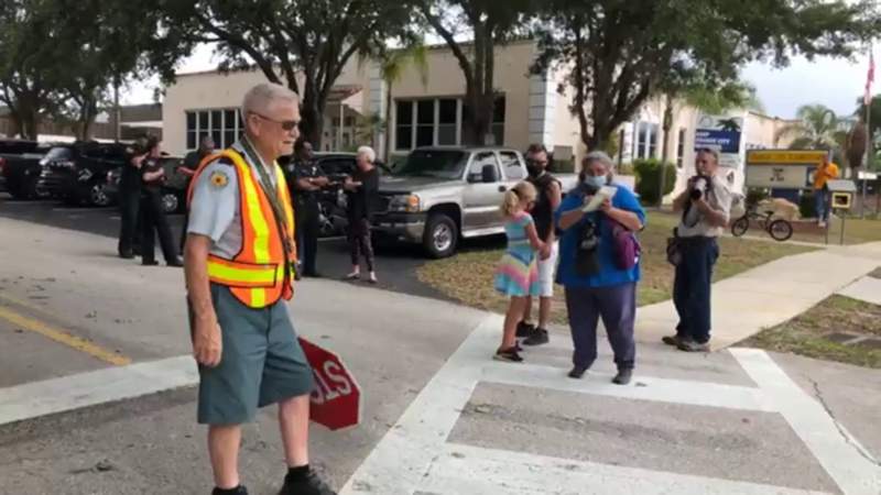 Florida school honors retirement of 92-year-old crossing guard
