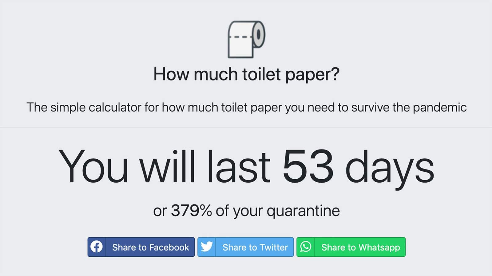 This online toilet paper calculator will tell you just how long your supply will last