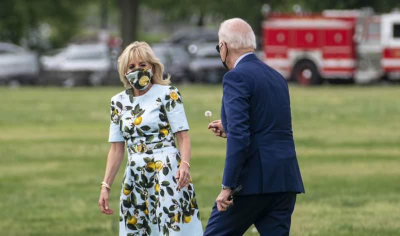 Watch: President Biden picks dandelion for first lady Jill Biden