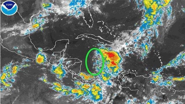 Tropical disturbance in the Caribbean