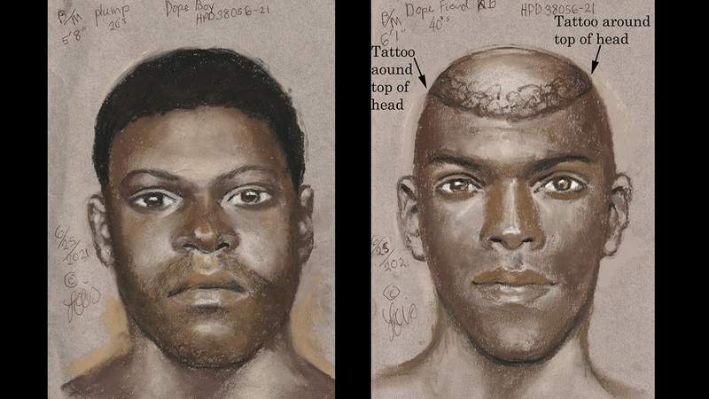 Sketches released after man gunned down in the middle of a Houston street