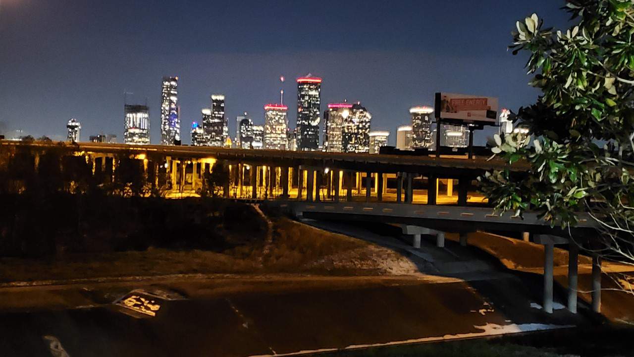 Frustration expressed over images of downtown Houston lit ...