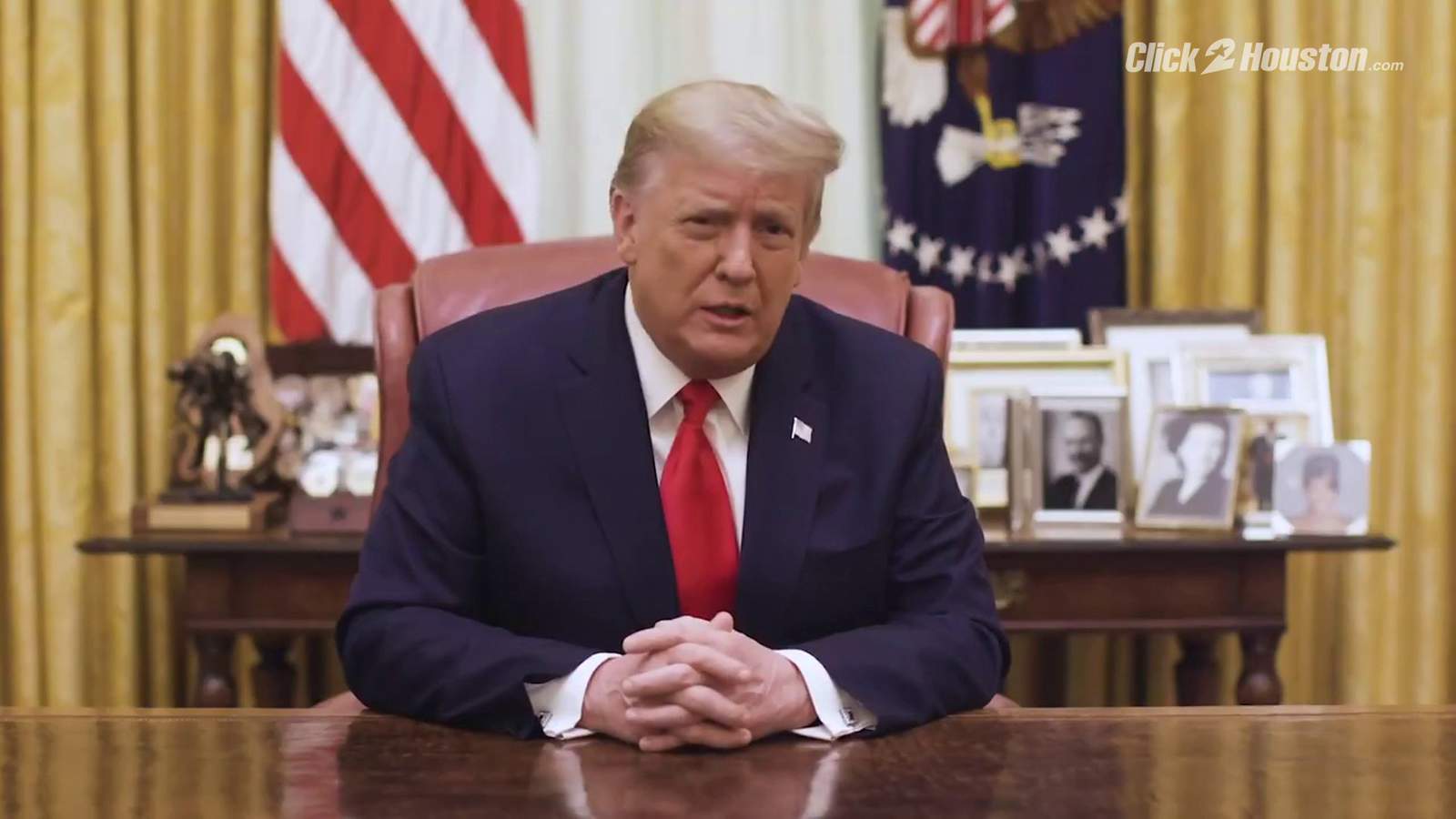 Trump calls for calm in video released after his second impeachment