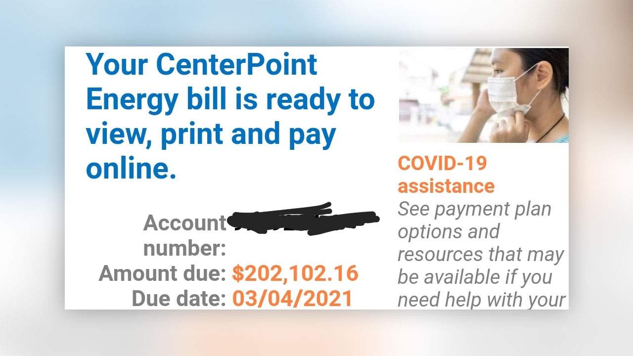 Some CenterPoint customers say they received a $200,000 bill; company says it’s an error