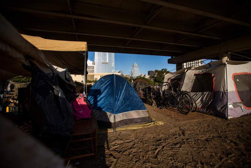 Austin voters appear poised to reinstate city’s ban on public homeless encampments in one of several local Texas elections