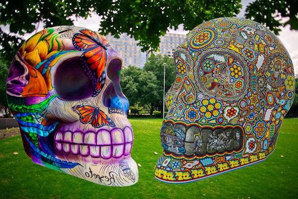 10 massive, painted skulls will soon adorn Discovery Green in celebration of Día de los Muertos