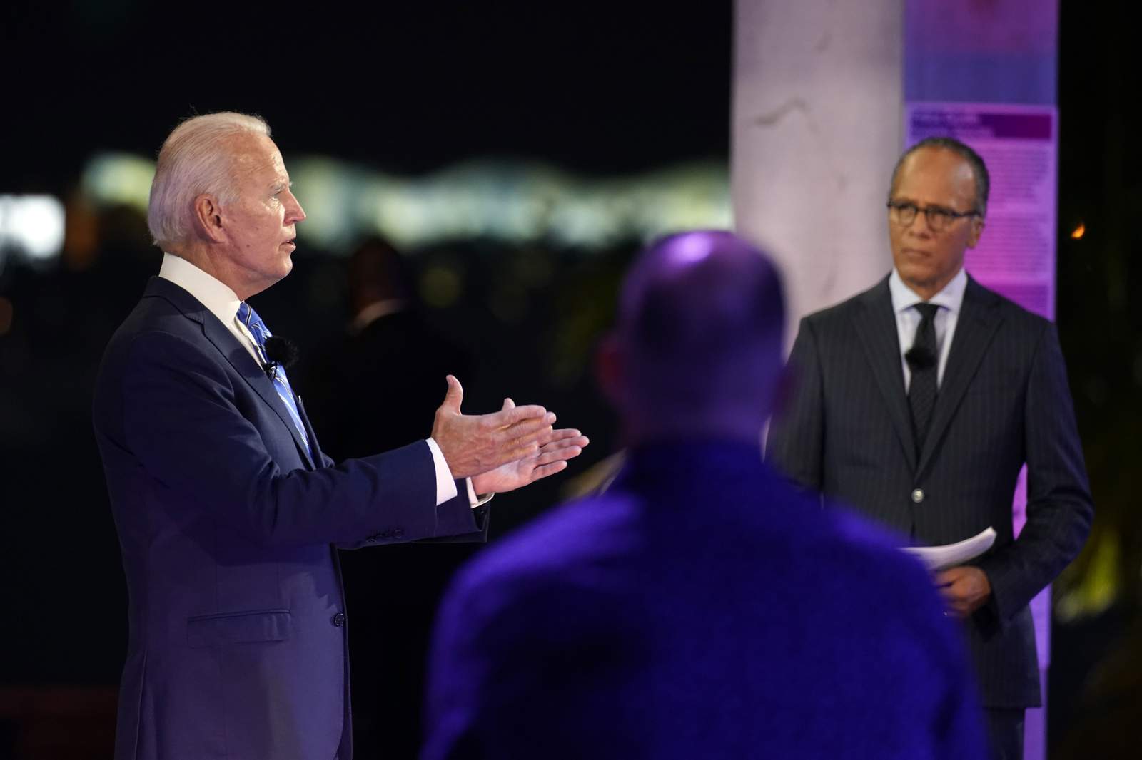 The Latest: Biden is game for in-person debate if it’s safe