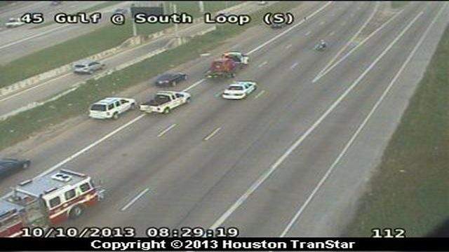 2 mainlanes of Gulf Freeway inbound are closed at 610 South Loop