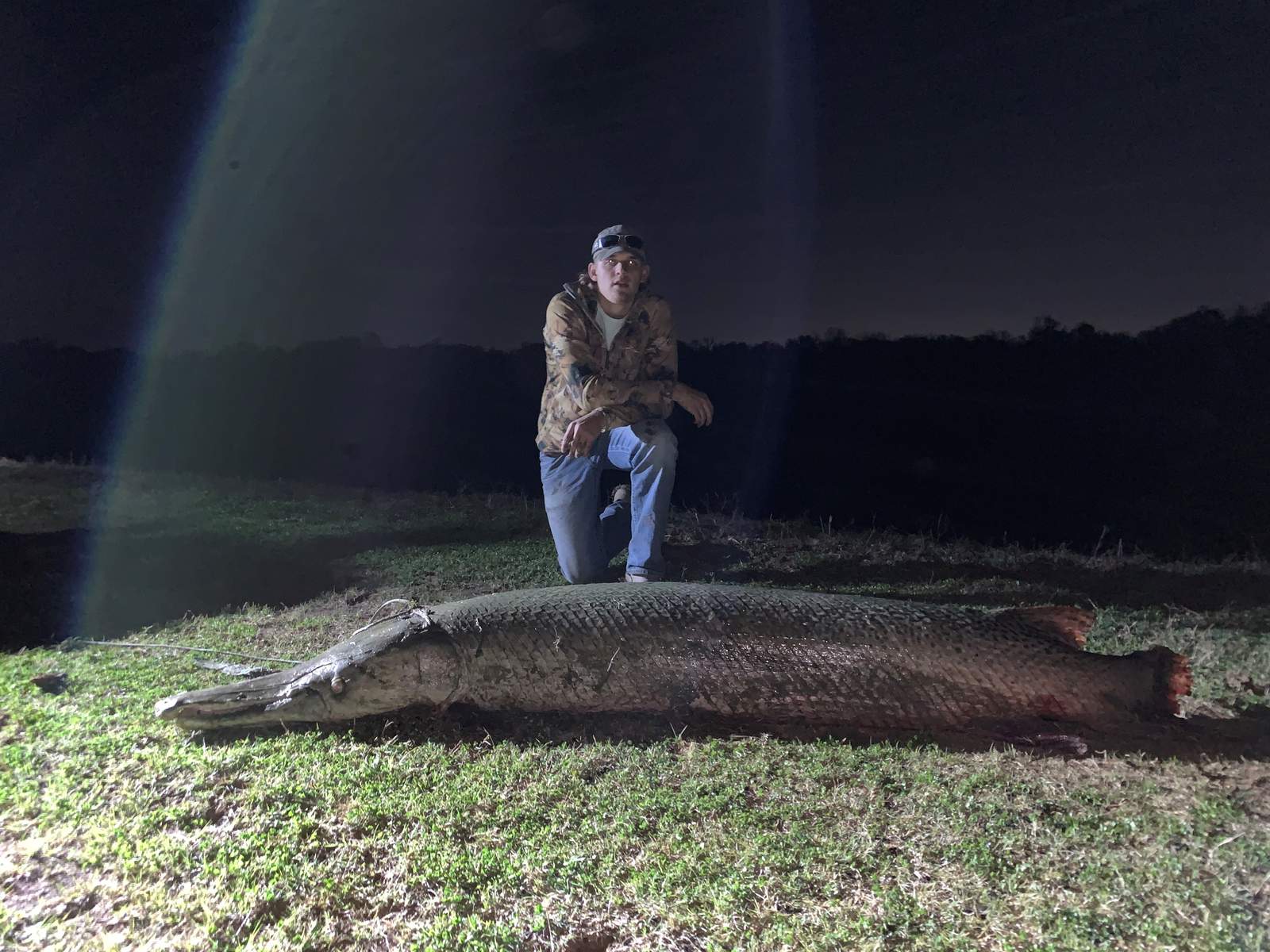 You should see this 7 foot, 190 pound alligator gar this Needville teen caught near the Brazos River