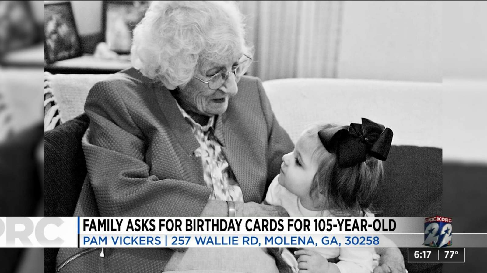 One Good Thing: Family asks for birthday cards for 105-year-old woman