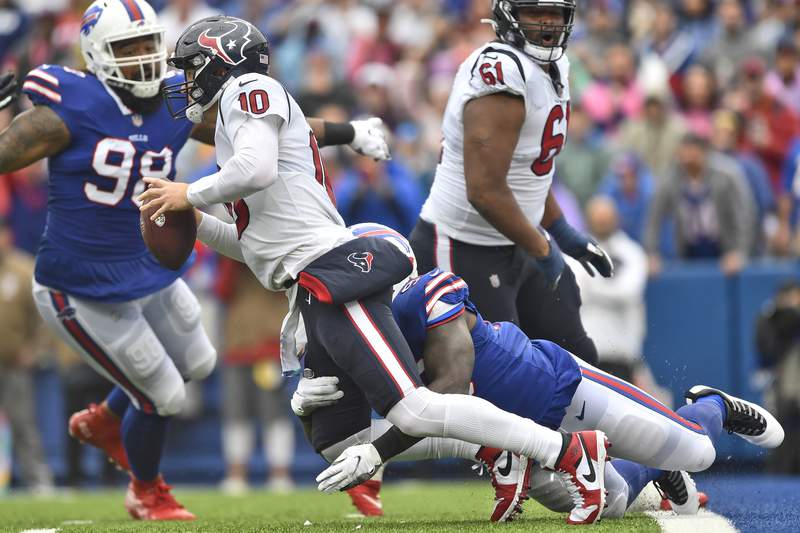 Bills force 5 turnovers, overwhelm Mills and Texans 40-0