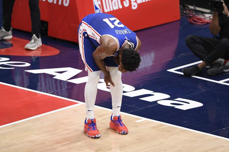 76ers' Embiid sits out Game 5 with meniscus tear in knee