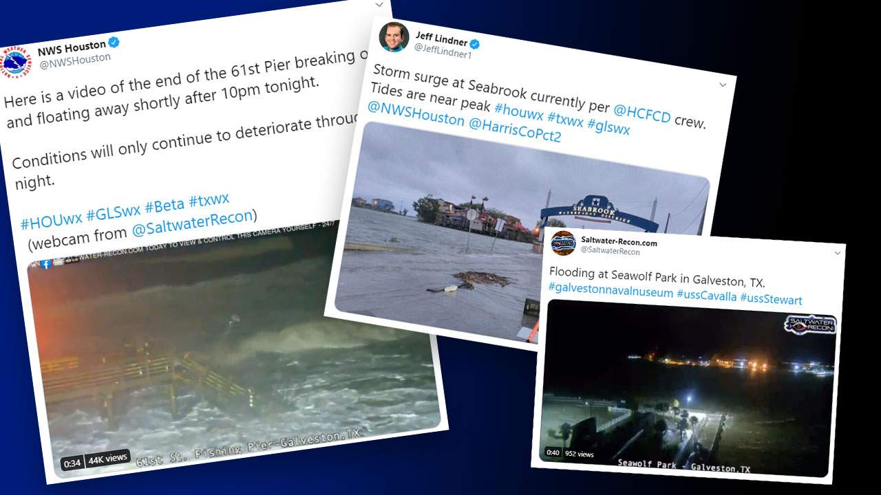 WATCH: Piece of Galveston pier breaks off during Tropical Storm Beta