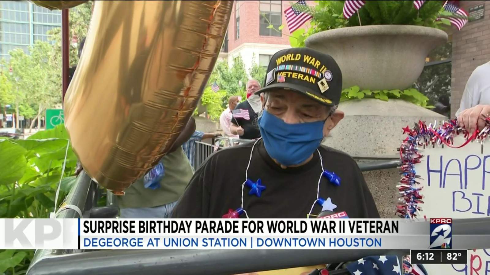 One Good Thing: Surprise birthday parade for World War II veteran in downtown Houston