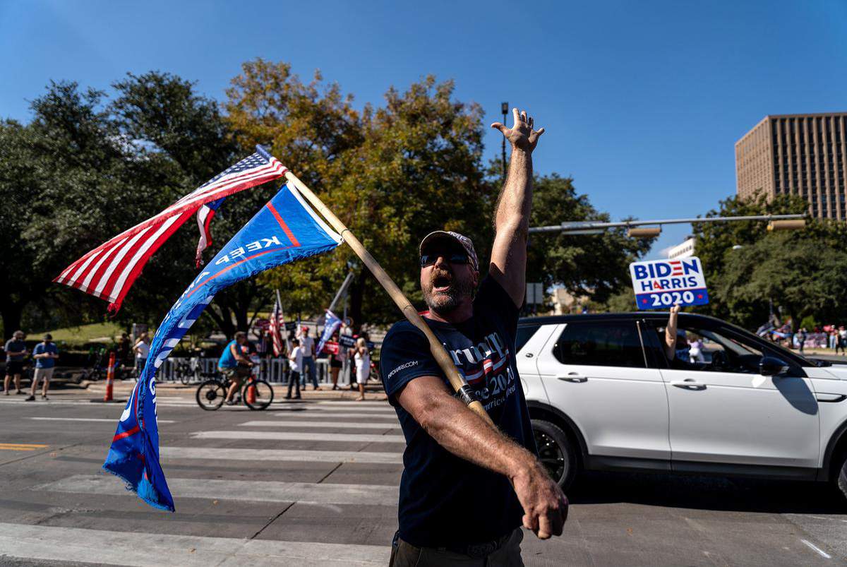 Trump supporters protest, Biden fans cheer at Texas Capitol after election results announced