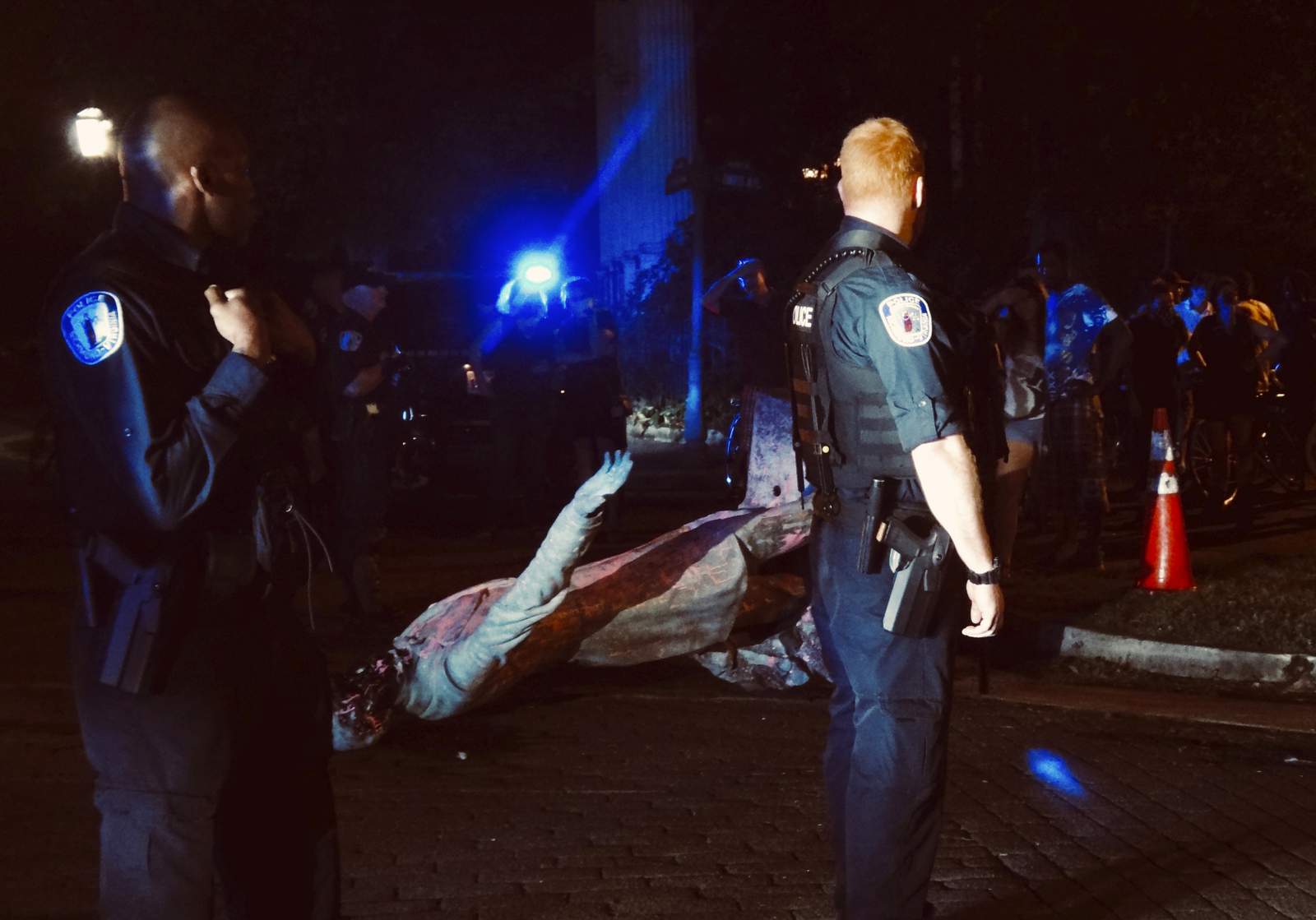 Protesters pull down more than century-old statue of Confederate President Jefferson Davis